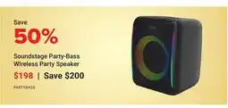 Visions Electronics Soundstage Party-Bass WIreless Party Speaker offer