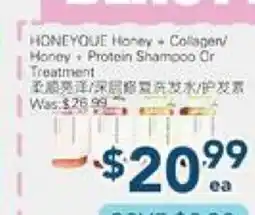 Oceans Fresh Food Market HONEY QUE Honey + Collagen/ Honey + Protein Shampoo Or Treatment offer