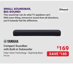 Visions Electronics Compact Soundbar with Built-in Subwoofer offer