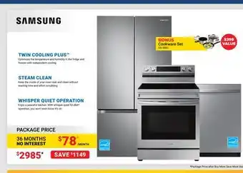 Visions Electronics SAMSUNG Appliance Package offer
