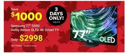 Visions Electronics Samsung 77 S90D Dolby Atmos OLED 4K Smart TV offer