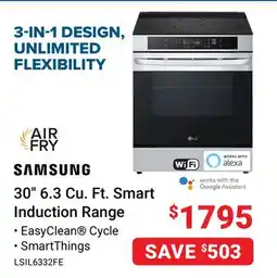 Visions Electronics SAMSUNG 30 6.3 Cu. Ft. Smart Induction Range offer