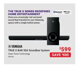 Visions Electronics YAMAHA TRUE X BAR 50A Soundbar System offer
