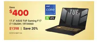 Visions Electronics 17.3 ASUS TUF Gaming F17 i7-13620H / RTX4060 offer
