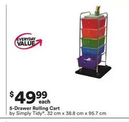 Michaels 5-Drawer Rolling Cart by Simply Tidy offer