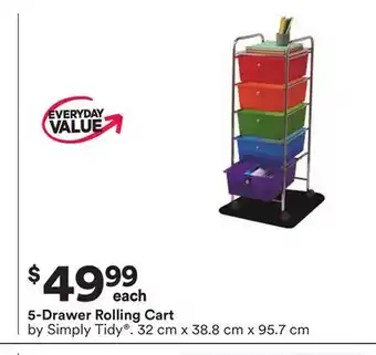 Michaels 5-Drawer Rolling Cart by Simply Tidy offer