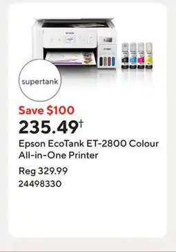 Staples Epson EcoTank ET-2800 Colour All-in-One Printer offer