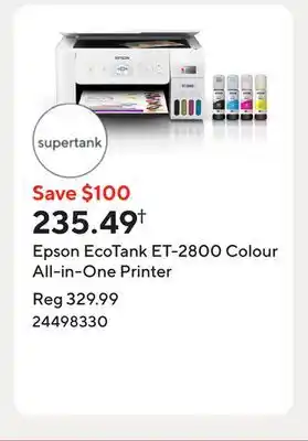 Staples Epson EcoTank ET-2800 Colour All-in-One Printer offer