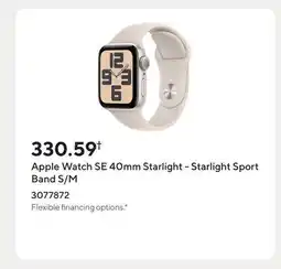Staples Apple Watch SE 40mm Starlight - Starlight Sport Band S/M offer