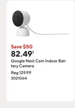 Staples Google Nest Cam Indoor Battery Camera offer
