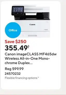 Staples Canon imageCLASS MF465dw Wireless All-in-One Monochrome Duplex Laser Printer - 16.6 x 18.1 x 14.8 offer