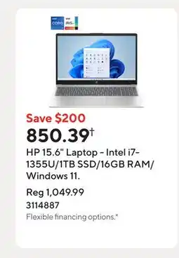 Staples HP 15.6 Laptop - Intel i7-1355U/1TB SSD/16GB RAM/Windows 11 offer