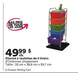 Michaels Chariot à roulettes de 5 tiroirs d'Ordonnez simplement offer