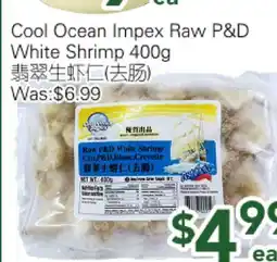 Ample Food Market Cool Ocean Impex Raw P&D White Shrimp offer