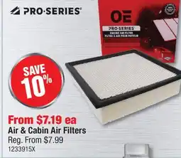 PartSource Pro-Series Air & Cabin Air Filters offer