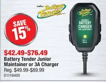 PartSource Battery Tender Junior Maintainer or 3A Charger offer