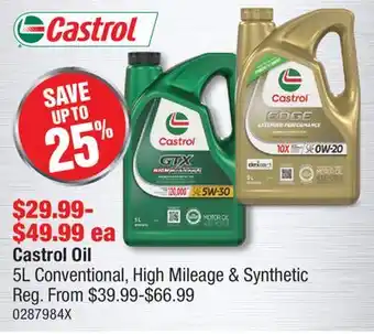 PartSource Castrol Oil 5L Conventional, High Mileage & Synthetic offer