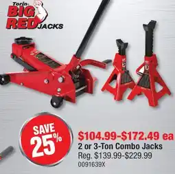 PartSource Torin Big Red 2 or 3-Ton Combo Jacks offer