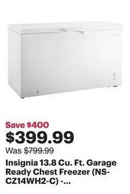 Best Buy Insignia 13.8 Cu. Ft. Garage Ready Chest Freezer (NS-CZ14WH2-C) - White - Only at Best Buy offer