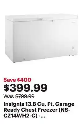 Best Buy Insignia 13.8 Cu. Ft. Garage Ready Chest Freezer (NS-CZ14WH2-C) - White - Only at Best Buy offer