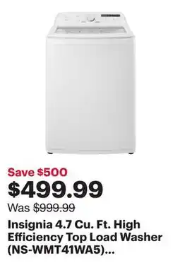 Best Buy Insignia 4.7 Cu. Ft. High Efficiency Top Load Washer (NS-WMT41WA5) - White - Only at Best Buy offer