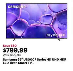 Best Buy Samsung 65 U8000F Series 4K UHD HDR LED Tizen Smart TV (UN65U8000FFXZC) - 2025 offer
