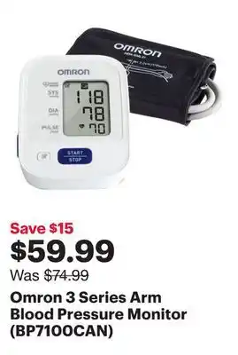 Best Buy Omron 3 Series Arm Blood Pressure Monitor (BP7100CAN) offer