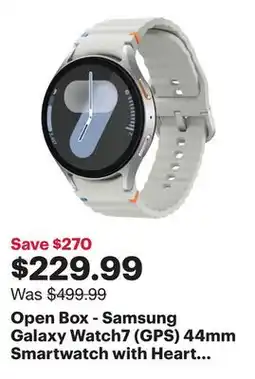Best Buy Open Box - Samsung Galaxy Watch7 (GPS) 44mm Smartwatch with Heart Rate Monitor - Silver offer