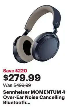 Best Buy Sennheiser MOMENTUM 4 Over-Ear Noise Cancelling Bluetooth Headphones - Denim - Only at Best Buy offer