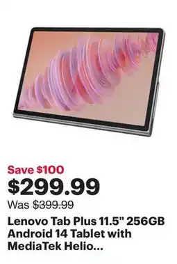 Best Buy Lenovo Tab Plus 11.5 256GB Android 14 Tablet with MediaTek Helio G99 8-Core Processor - Luna Grey offer