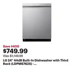 Best Buy LG 24 44dB Built-In Dishwasher with Third Rack (LDPM6762S) - Smudge Resistant Stainless Steel offer