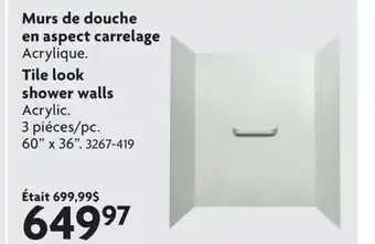 Home Hardware Murs carrelage Tile look shower walls offer