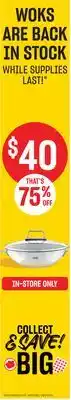 No Frills WOKS ARE BACK IN STOCK offer