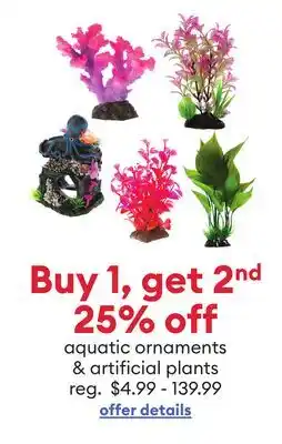 Petsmart aquatic ornaments & artificial plants offer
