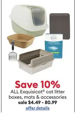 Petsmart ALL Exquisicat cat litter boxes, mats & accessories offer