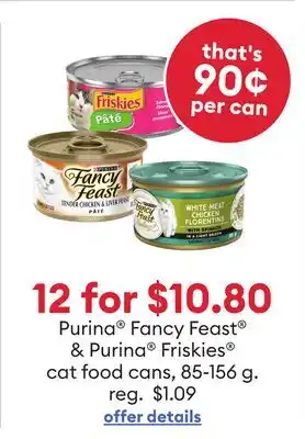 Petsmart Purina Fancy Feast & Purina Friskies cat food cans offer