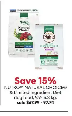 Petsmart NUTRO NATURAL CHOICE & Limited Ingredient Diet dog food offer