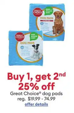 Petsmart Great Choice dog pads offer