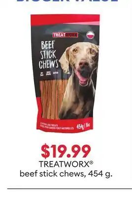 Petsmart TREATWORX beef stick chews offer