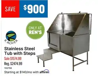 Ren’s Pets Depot R.Rover Stainless Steel Tub with Steps offer