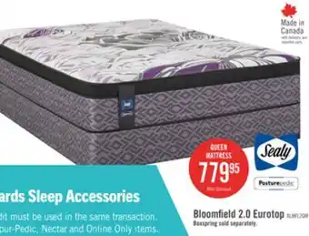 The Brick Sealy Posturepedic Bloomfield 2.0 Eurotop Queen Mattress offer