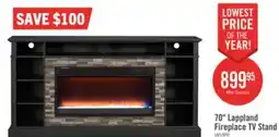 The Brick Lappland 70 Electric Fireplace TV Stand with Storage and Cable Management for TVs up to 80- Black offer