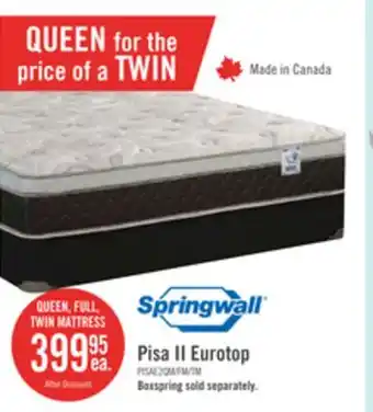 The Brick Springwall Pisa II Eurotop Queen Mattress offer