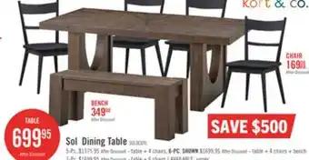 The Brick Kort & Co. Sol Dining Table, Pedestal Base, 78W - Brown offer