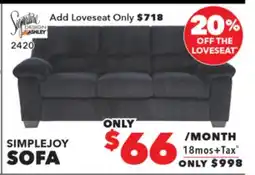 Surplus Furniture Simplejoy Onyx Sofa offer
