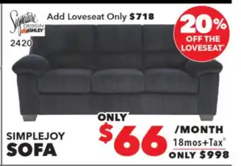 Surplus Furniture Simplejoy Onyx Sofa offer
