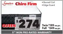 Surplus Furniture Signature Chiro Firm Queen Mattress Set offer