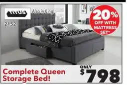 Surplus Furniture Grey Queen Storage Bed offer