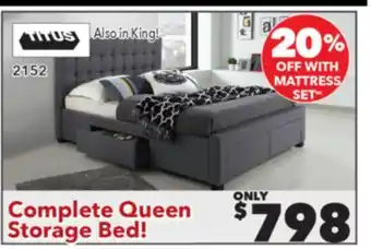Surplus Furniture Grey Queen Storage Bed offer