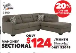 Surplus Furniture Mahoney Chocolate 2PC Sectional offer